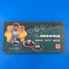 Vintage Griswold Cast Iron Patty Molds Set in Original Box picture