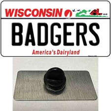 Badgers Wisconsin Novelty Metal Hat Pin 1.5