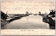 Ashtabula Ohio OH, 1906 Outer Harbor, Dock, Boats, Great Lakes, Vintage Postcard picture