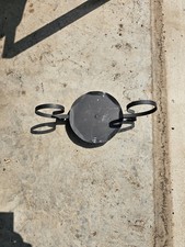 Vintage Mannheim Crest Candle with Black Wrought Iron Spiked 3 Legged Holder picture