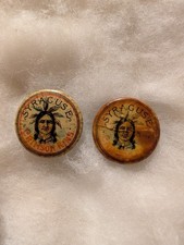 2 1890s Syracuse Crimson Rims bicycle celluloid lapel Pinback Buttons picture
