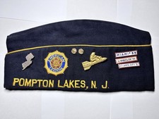 Vintage 1950s American Legion Garrison Commander Cap Pompton Lakes NJ w/ Pins picture