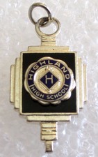 Vintage Highland High School Student Class Souvenir Key Charm picture