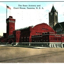 c1910s Tacoma, WA State Armory & Court House Postcard Photo by F. H. Nowell picture