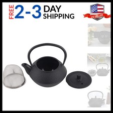 Exquisite Black 300mL Cast Iron Teapot with Lid and Infuser for Tea Lovers picture