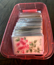 Huge~Estate-Lot-of 110 +~Airbrushed~Velvet~Embossed~Antique~Greetings-Postcards~ picture