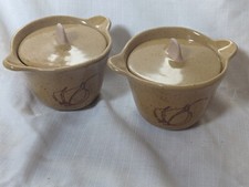 Glidden Pottery Alfred Stoneware - Sergio Dello Strologo Bean Pots with Lids (2) picture
