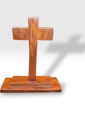 Vintage Handmade Wooden Standing Cross 6.75
