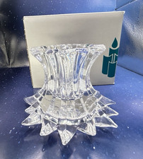 Vtg Partylite Aurora Lead Crystal Pillar Candle Holder P7378 Retired NOS w Box picture