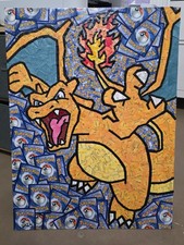 REAL Pokemon Trading Card Collage Artwork MIXED Media * CHARIZARD (18x24) picture