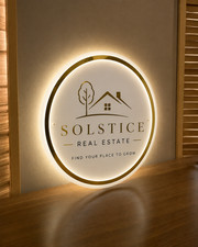 Custom Round Acrylic Backlit LED Sign, Personalized Business Logo Wall Decor picture