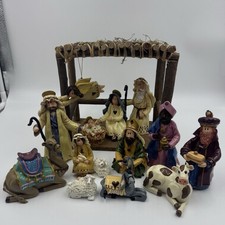 Rare 1998 Enesco Wonderful Nativity 14 Pc Set Donna Little Complete Christmas picture