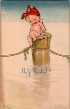 [72F] Postcard Kelver Kard Unused, Rose O'Neill Kewpie 'Help Wanted' picture