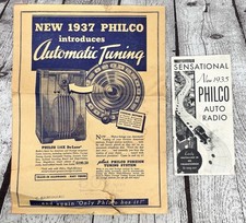 Vintage 1935 1937 Philco Radio Advertising Ephemera Lot Brochure Station Log picture
