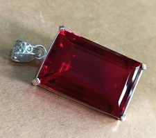 100 Ct+ Certified Natural Topaz 925 Solid Silver Emerald Pendant Loose Gemstone picture