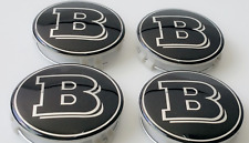 4pcs 75mm Mercedes Full Black Gloss Wheel Centre Hub Caps SET BRABUS  Blackout picture