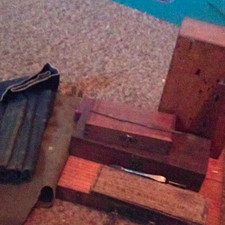 Giant Auger Bit Lot And Handmade Oak Case picture