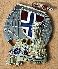 🔥NEW American Embassy Oslo Norway Challenge Coin V2 by Merrick Designs🔥 picture