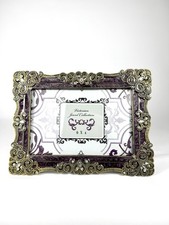 Enchanté Victorian Jewel Collection 4x6 Picture Frame Purple Enamel Rhinestone picture