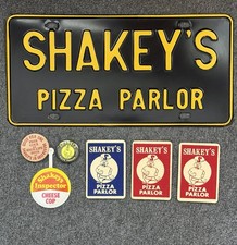 Vintage SHAKEY’S PIZZA PARLOR Steel Booster License Plate Sign 1960s 70s & Misc. picture