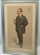 AUTOGRAPHED Vanity Fair Print 1894 RUDYARD KIPLING Wimbledon 1919 Louis Graves picture