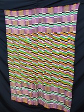 Handwoven Vintage Kente Cloth – Ashanti Ghana Tribal Textile Art A27 picture