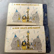 Sandra Boynton Vintage New Year's Eve Party Invitations Lot 2 SEALED CLEAN picture