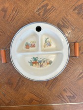 Vintage Mid Century Child’s Divided Warming Plate - Mexican Village Scene picture