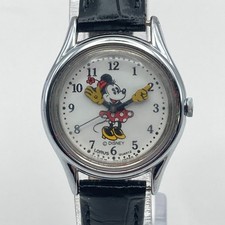 Vtg Disney Lorus Womens Minnie Mouse Watch Pointing Hands V515-6080 New Battery picture