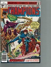 The Champions 14 1st app Swarm Byrne art VF+ picture