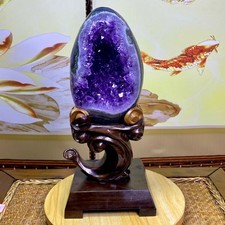 10.44LB High quality Natural Amethyst geode quartz crystal Dinosaur egg healing picture