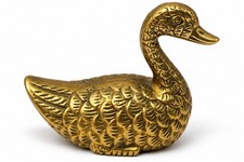 Vintage Cast Brass Duck Figurine 3.5