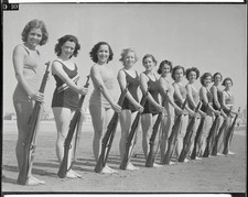 Rifle Team Posing on Beach with Rifles 1933 Photo Combining Beauty, Grace and picture