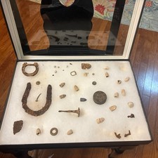 Civil War Dug Relics Display Lot – Near Fredericksburg, Virginia Bullets Round + picture