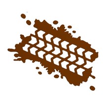 New Tire Tracks Mud Decal Sticker Brown Vinyl Handmade Windows Car Decal 4” picture