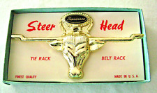 Vintage Steer Head Tie Rack / Belt Rack Tennessee Souvenir New in Box picture