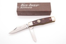 Vintage 1980 Ka-bar Jack Knife Collectors Club USA Wood Folding Pocket Knife picture