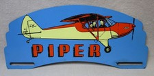 Vintage 1950’s Piper Cub Aircraft Steel License Plate Topper / Advertising Sign picture