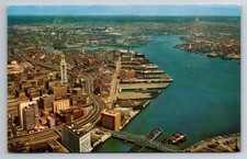MA, Boston, Waterfront, Aerial View, Vintage Postcard picture