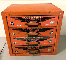Vintage Dorman Auto Parts Bin 4 Drawer Cabinet Counter Tool Organizer Industrial picture