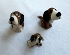 Vintage Dogs Miniature Tiny Figurines Breed Unknown Porcelain Puppy Lot Of 3 picture