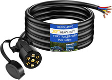 20 FT Heavy Duty 7 Way Trailer Cord Pure Copper 7 Way Trailer Plug Inline Cord 2 picture