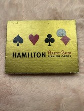 Vintage Hamilton Plastic Coated Playing Cards 2 Decks Roosters picture
