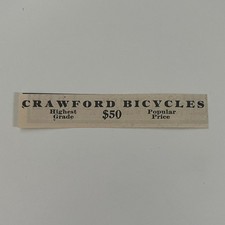 Crawford Bicycles $50 Highest Grade Popular Price 1897 Clipping SAH7-S27 picture