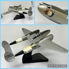Vtg Early Handmade Wood Scale Lockheed P-38 Lightning Aircraft Desk Model READ picture