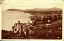 RPPC View of Castle and Bay From Killiney Hill Dublin Ireland 1945 Postcard B10 picture
