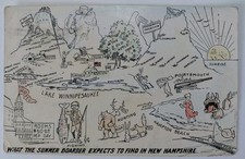1912 What Summer Boarder Expects Find Lake Winnipesaukee New Hampshire Postcard picture