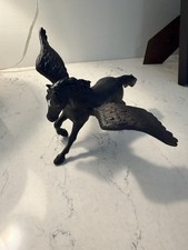 Papo Black Pegasus Horse Fantasy Figure #39068 Horse Wings Star 2007 Retired picture