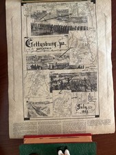 Vintage 1971 Gettysburg Battlefield Civil War Map Poster Historical Documents Co picture