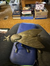 Antique Italian Brass Fly Match Safe Or Ashtray Approximately 8 Inches Long  picture